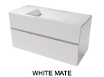 Meuble avec vasque Solid-Surface, finition bois ou couleurs, deux tiroirs à onglet, L.60, 70, 80, 100, 120 et 140 cm, P. 45 cm, Hauteur 55 cm, Stock disponible, LIVRAISON OFFERTE